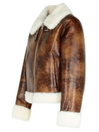 STAND STUDIO lorelle Eco Sheepskin In Brown Polyurethane