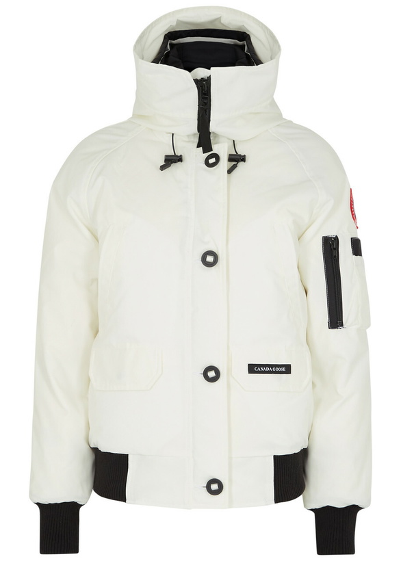 Photo: Canada Goose Chilliwack Hooded Shell Bomber Jacket White