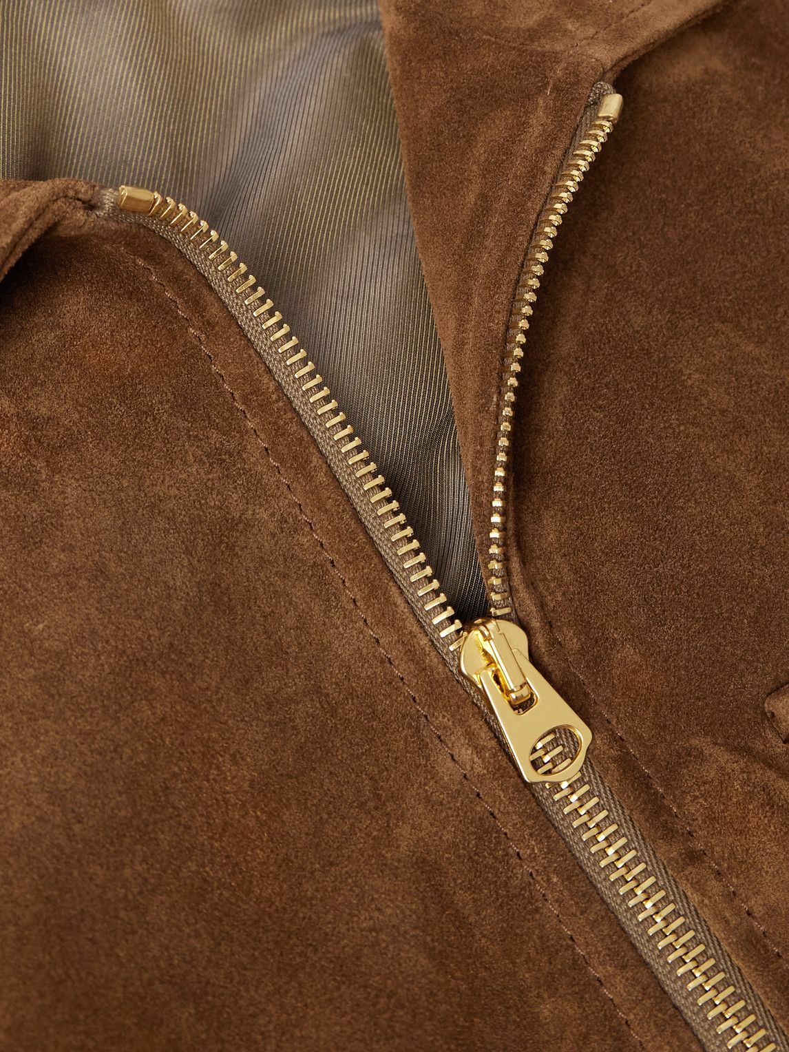 Drake's - A-2 Suede Jacket - Brown