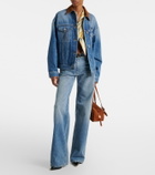 Versace Trucker suede-trimmed denim jacket