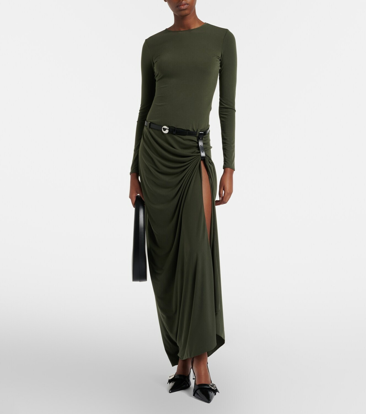 Coperni Suspended draped jersey gown
