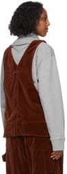 doublet Brown Velvet Cut Off Tank Top