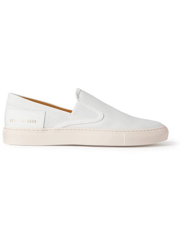 Photo: COMMON PROJECTS - Leather-Trimmed Nylon Slip-On Sneakers - White