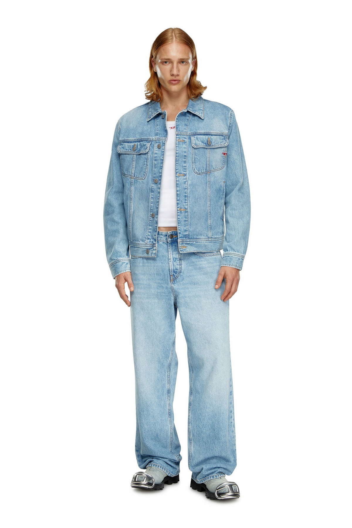 Diesel Regular-fit trucker jacket - Denim Jackets Mens in Blue