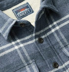 Faherty - Faux Shearling-Lined Checked Cotton and Wool Shirt Jacket - Blue