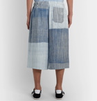 Loewe - Wide-Leg Striped Crepe Drawstring Bermuda Shorts - Blue