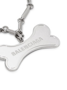 BALENCIAGA - Logo-Engraved Silver-Tone Necklace - Silver
