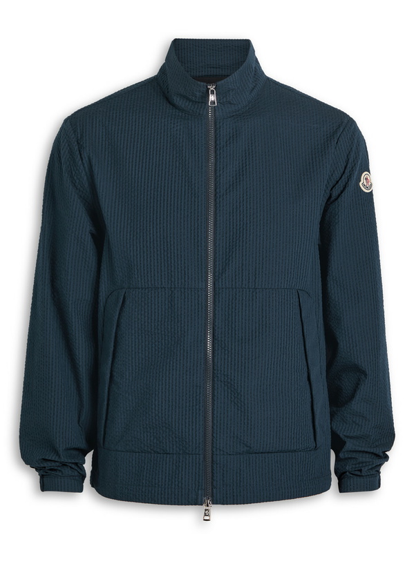 Photo: Moncler Dauno Seesucker Overshirt Jacket Navy