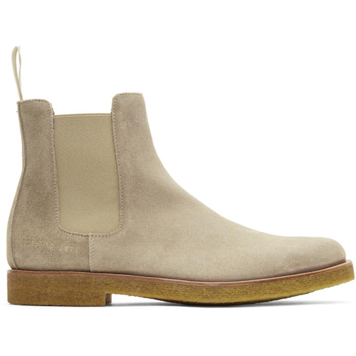 Photo: Common Projects Grey Waxed Suede Chelsea Boots 