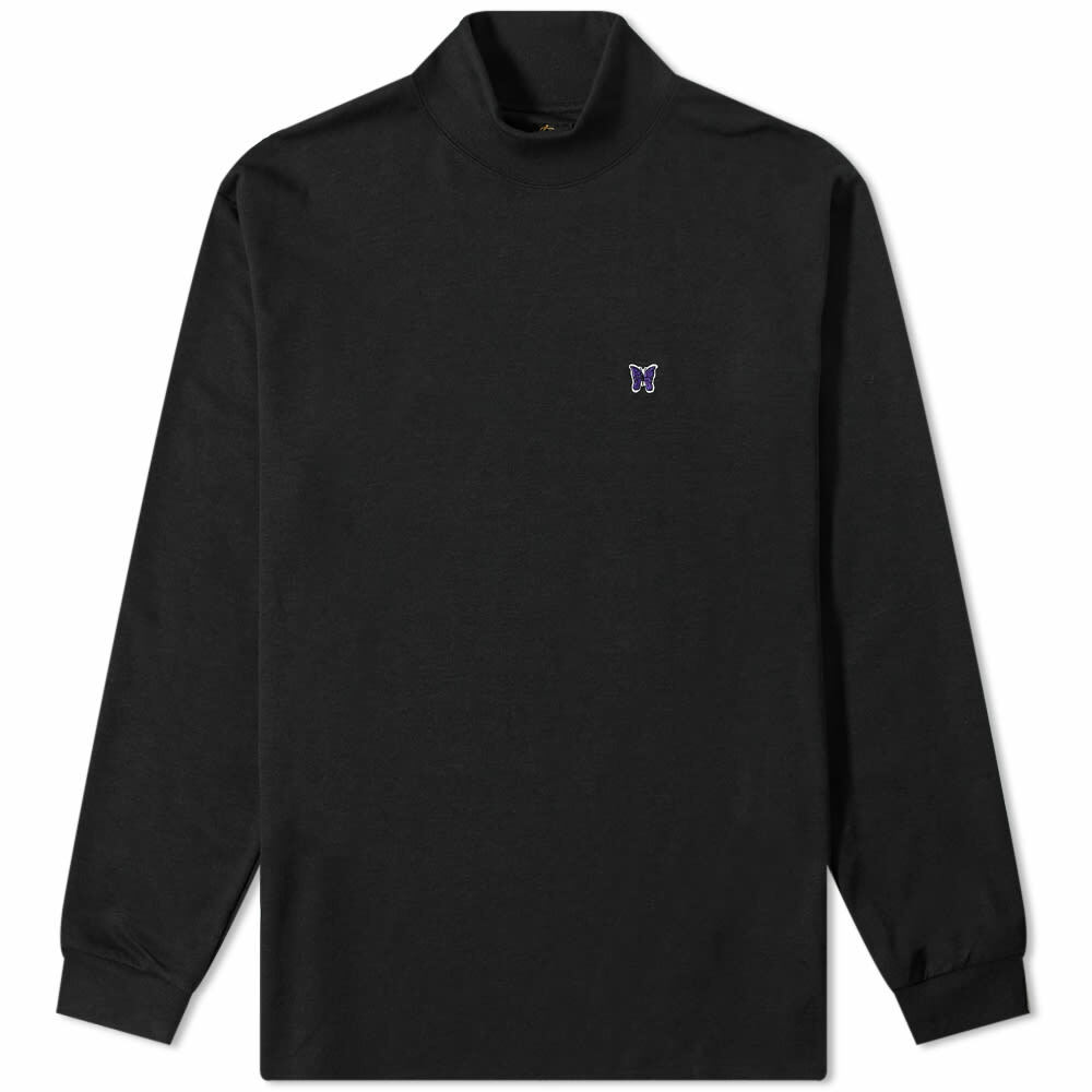 トップス Needles Mock Neck Shirt - BLACK L Needles Men's Long Sleeve Mock Neck T-Shirt in Black Needles