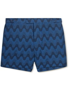 FRESCOBOL CARIOCA - Copacabana Mid-Length Jacquard Swim Shorts - Blue