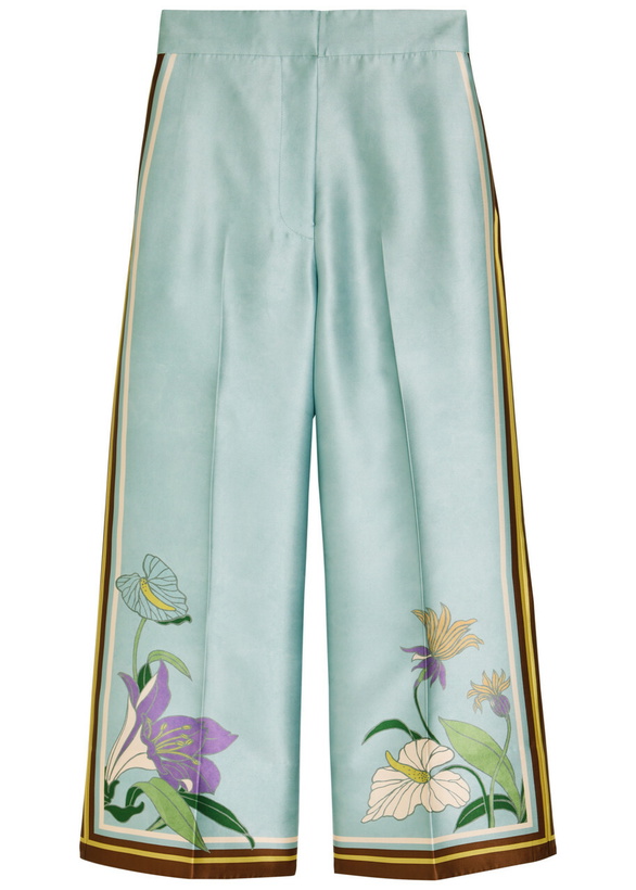 Photo: Alemais Alfie Printed Satin-twill Trousers Blue