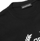 Balenciaga - Oversized Logo-Print Cotton-Jersey T-Shirt - Men - Black