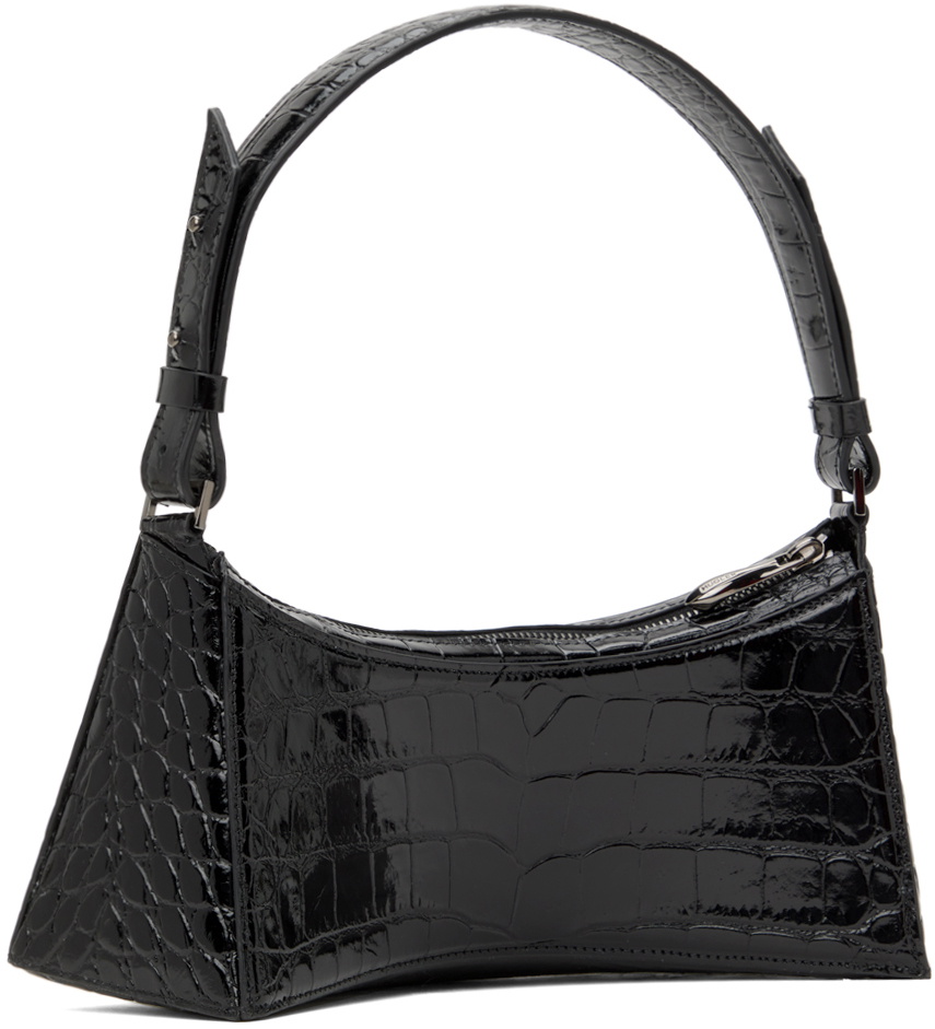 Mugler Black Embossed Crocodile Zenith Bag Mugler