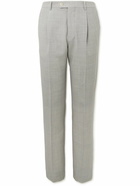 Brunello Cucinelli - Slim-Fit Tapered Pleated Virgin Wool Trousers - Gray