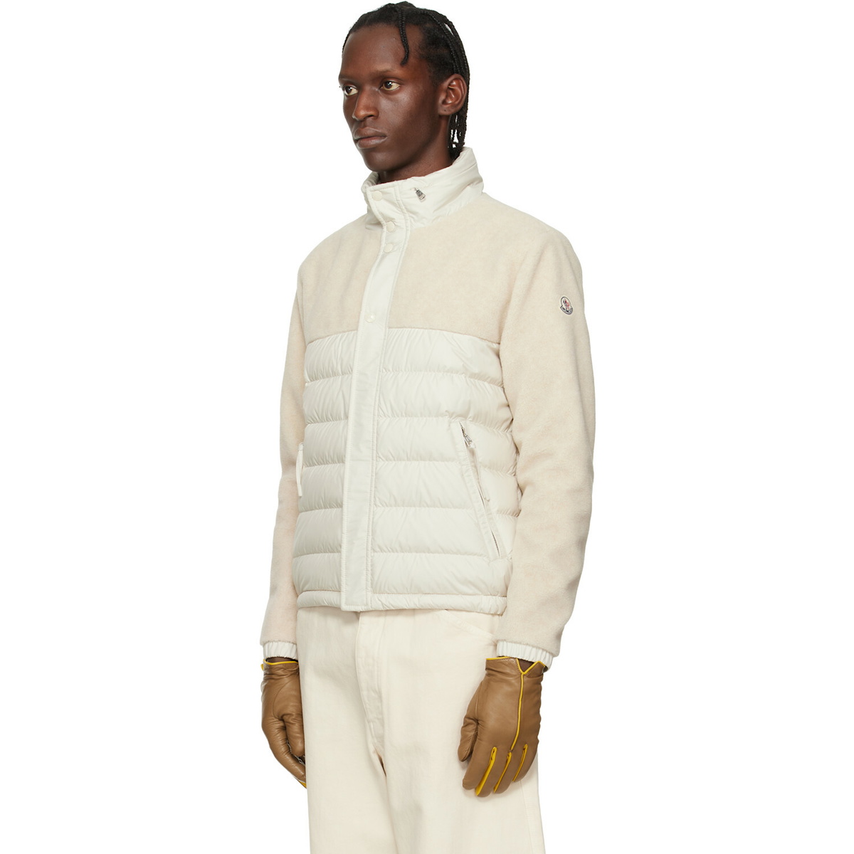 Moncler Beige Mistral Teddy Short Down Jacket