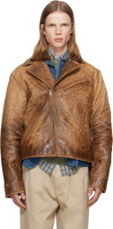Polo Ralph Lauren Brown Leather Moto Jacket