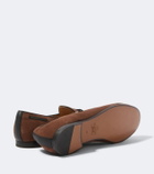 Valentino Garavani VLogo leather-trimmed suede loafers