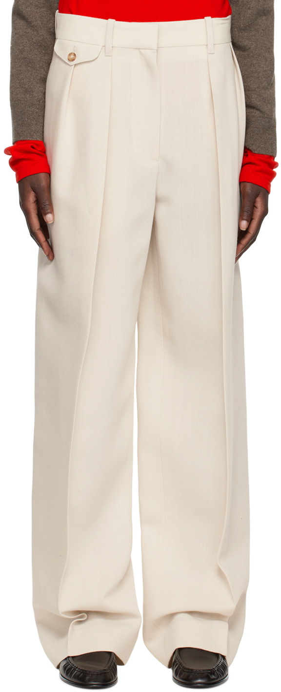 The Row Off White Marcelina Trousers The Row