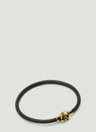 Skull Motif Cord Bracelet in Black