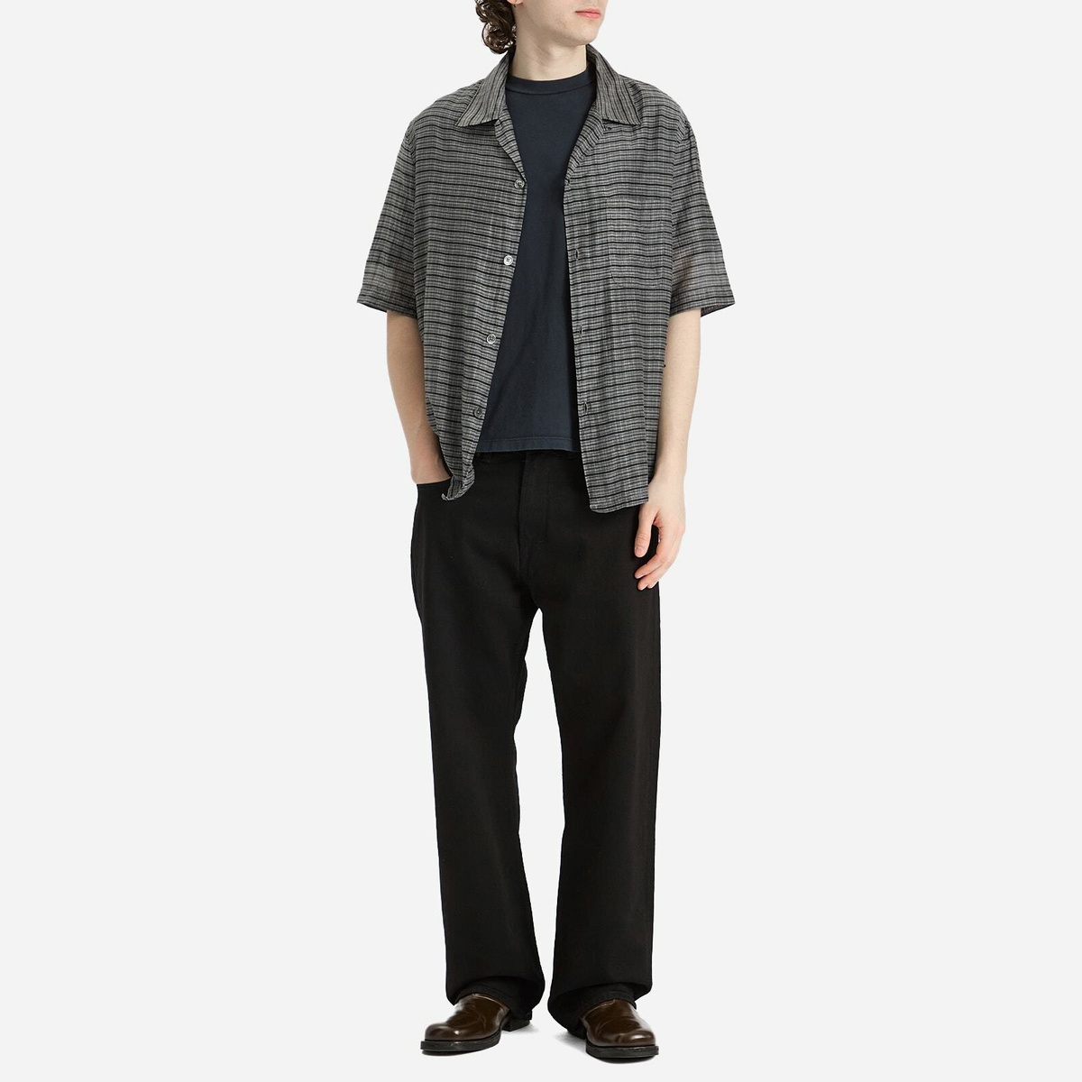 トップス OUR LEGACY HEUSEN SHIRT SHORTSLEEVE Our Legacy - Heusen Shirt Shortsleeve Black All Day Poplin