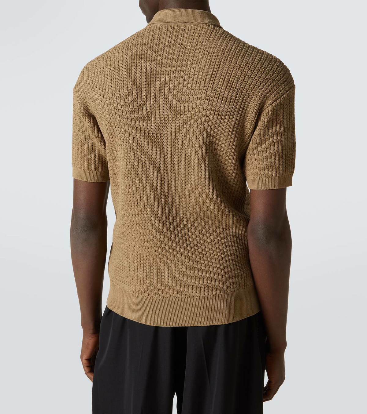 Giorgio Armani Ribbed-knit polo shirt