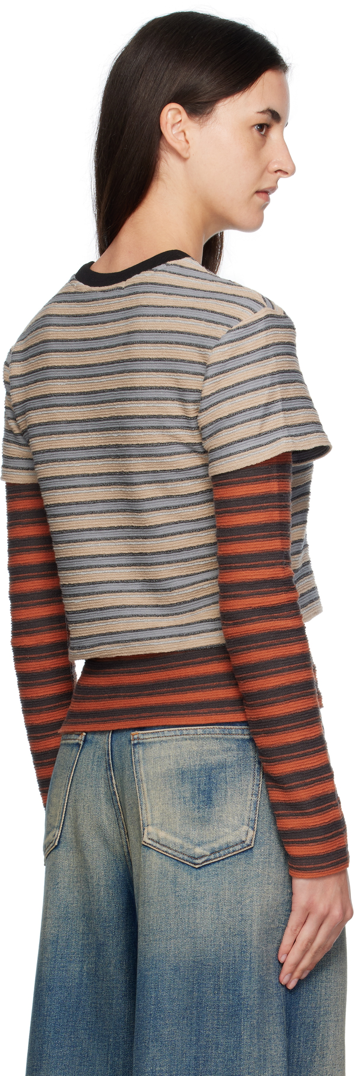 Andersson Bell Beige & Orange Stripe LS T-shirt