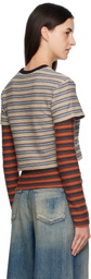 Andersson Bell Beige & Orange Stripe LS T-shirt
