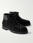 Yuketen - Leather-Trimmed Suede Boots - Black