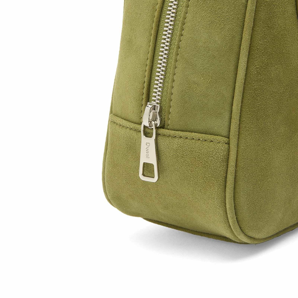 DUNST Women's Suede Boston Bag in Pistachio 