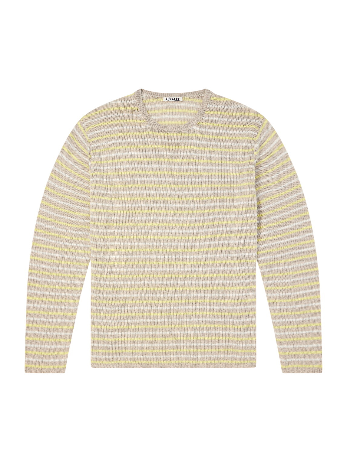 AURALEE Yellow Shetland Wool Cashmere Knit Cardigan Auralee