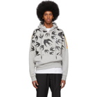 McQ Alexander McQueen Grey Racer Swallow Hoodie