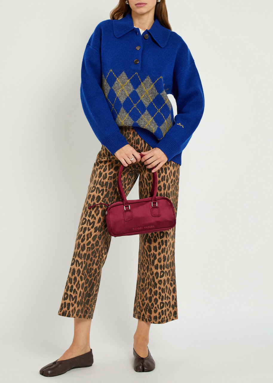 Damson Madder Kenny Leopard-print Bootcut Cropped Jeans