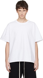 Les Tien White Lightweight Binded Neck Oversized T-shirt