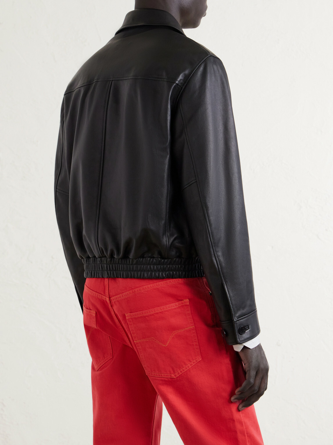 Versace - Leather Blouson Jacket - Black