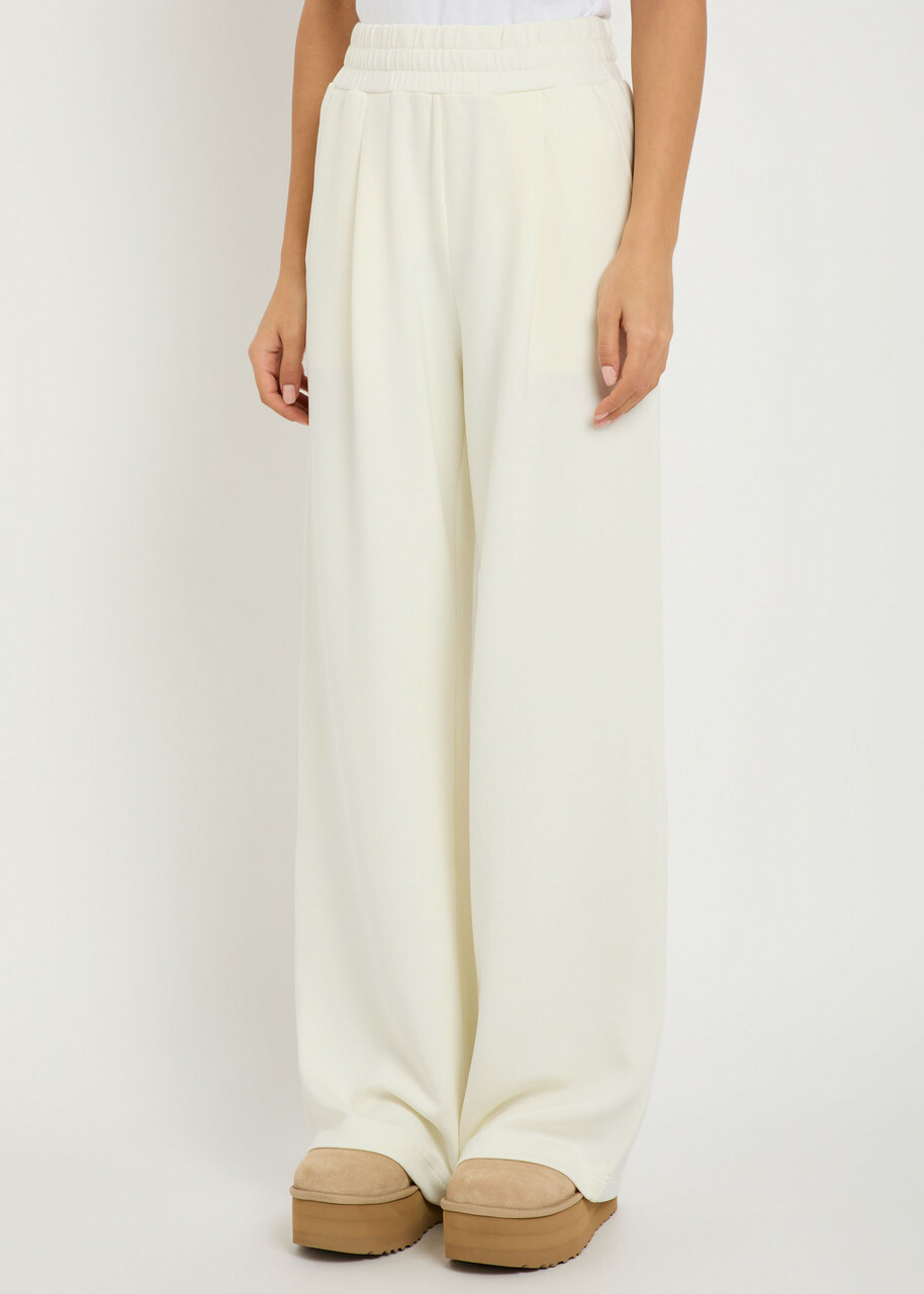 Varley The Extra Wide Leg 32 Stretch-jersey Sweatpants Ecru