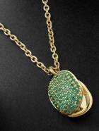 PATTARAPHAN - Baby Locket 14-Karat Gold Emerald Pendant Necklace