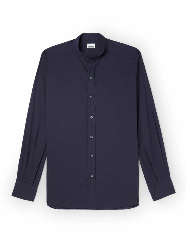Photo: Sebline - Eton Grandad-Collar Cotton-Voile Shirt - Blue