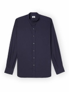 Sebline - Eton Grandad-Collar Cotton-Voile Shirt - Blue