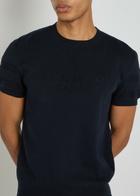 Givenchy Textured Knit Logo Cotton-blend T-shirt Navy