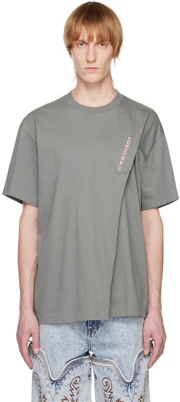 Photo: Y/Project Gray Embroidered T-Shirt