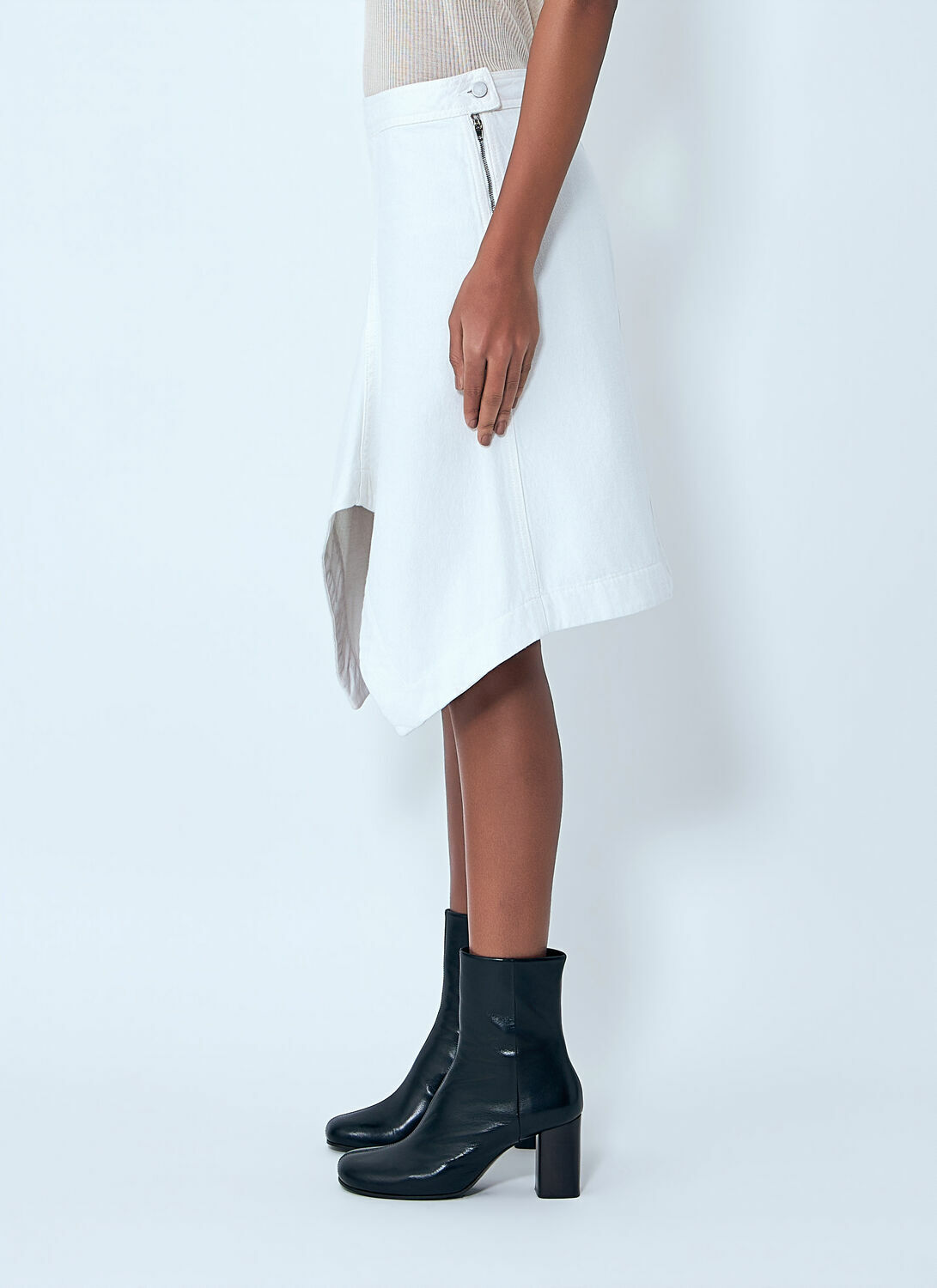 Lemaire Asymmetric Denim Skirt