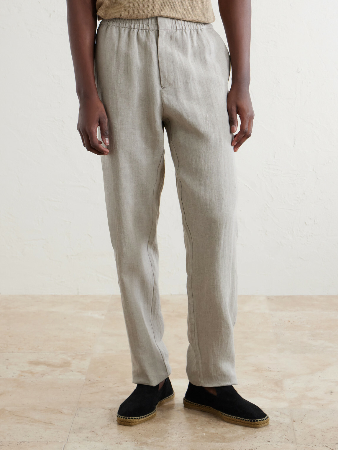 Sunspel - Slim-Fit Straight-Leg Linen Trousers - Neutrals