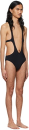 Rick Owens Black Recycled Nylon One-Piece Swimsuit