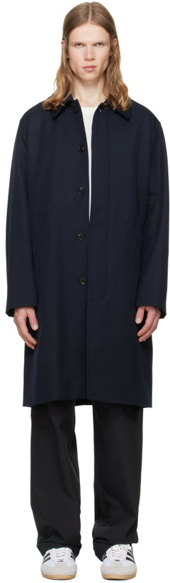 Photo: A.P.C. Navy Hugo Mac Coat
