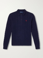 Polo Ralph Lauren - Cable-Knit Wool and Cashmere-Blend Polo Sweater - Blue