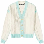 Palm Angels Men's Sprayed Palm Cardigan in Off White