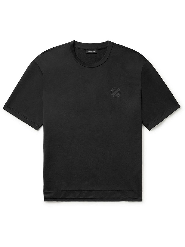 Photo: Ermenegildo Zegna - Logo-Print Stretch-Jersey T-Shirt - Black