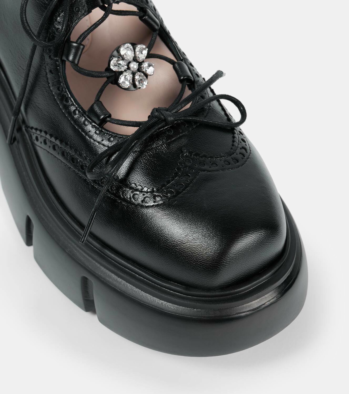 Simone Rocha Embellished leather platform brogues Simone Rocha