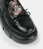 Simone Rocha Embellished leather platform brogues